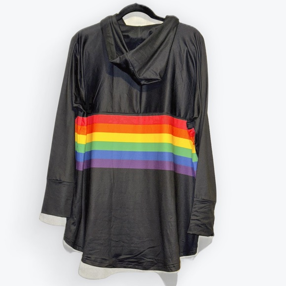 LuLaRoe Rainbow Amber Hoodie Top - Picture 2 of 6